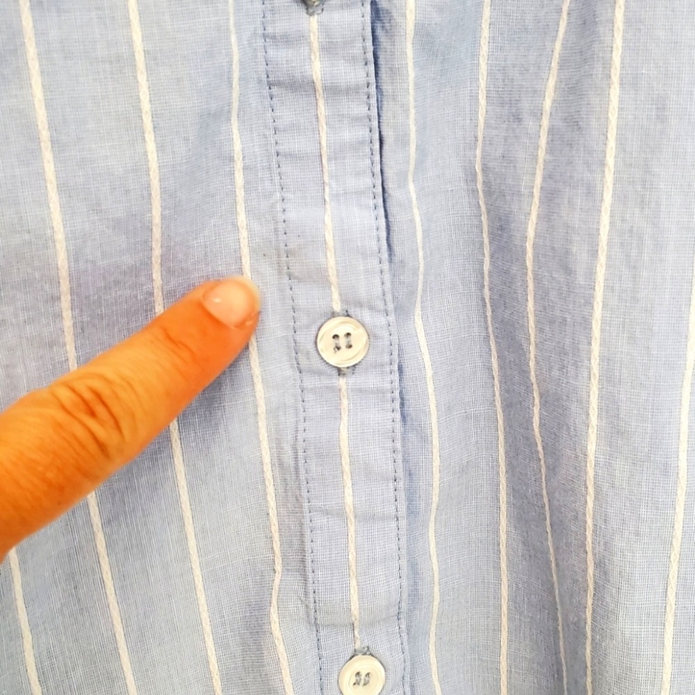 Gee Gee Blue Striped 100% Cotton Button Up Shirt Sz:2XL - Picture 6 of 6